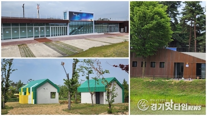 시계방향으로 생명촛불 파빌리온, 평화누리 화장실, 수풀누리 화장실 전경 (사진=경기도)