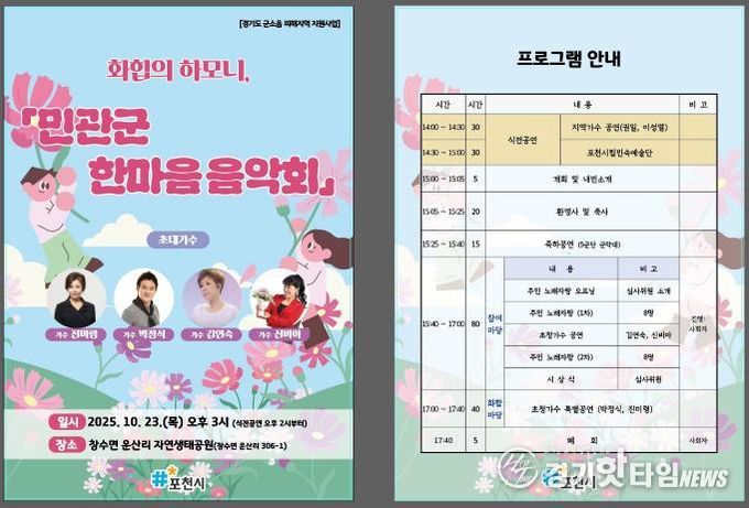 포천시, ‘화합의 하모니, 민관군 한마음 음악회’ 개최